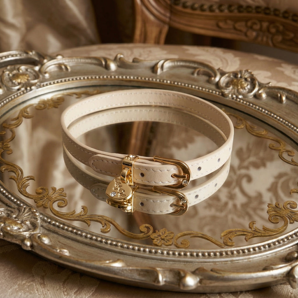 The Sacred Heart Pink Leather Pendant Choker