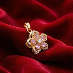 Pink Flower Pendant with Rotating Feature  Selviora