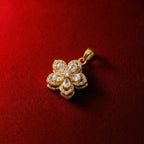 Blooming Romance: Radiant White Zircon Rotatable Floral Pendant Necklace
