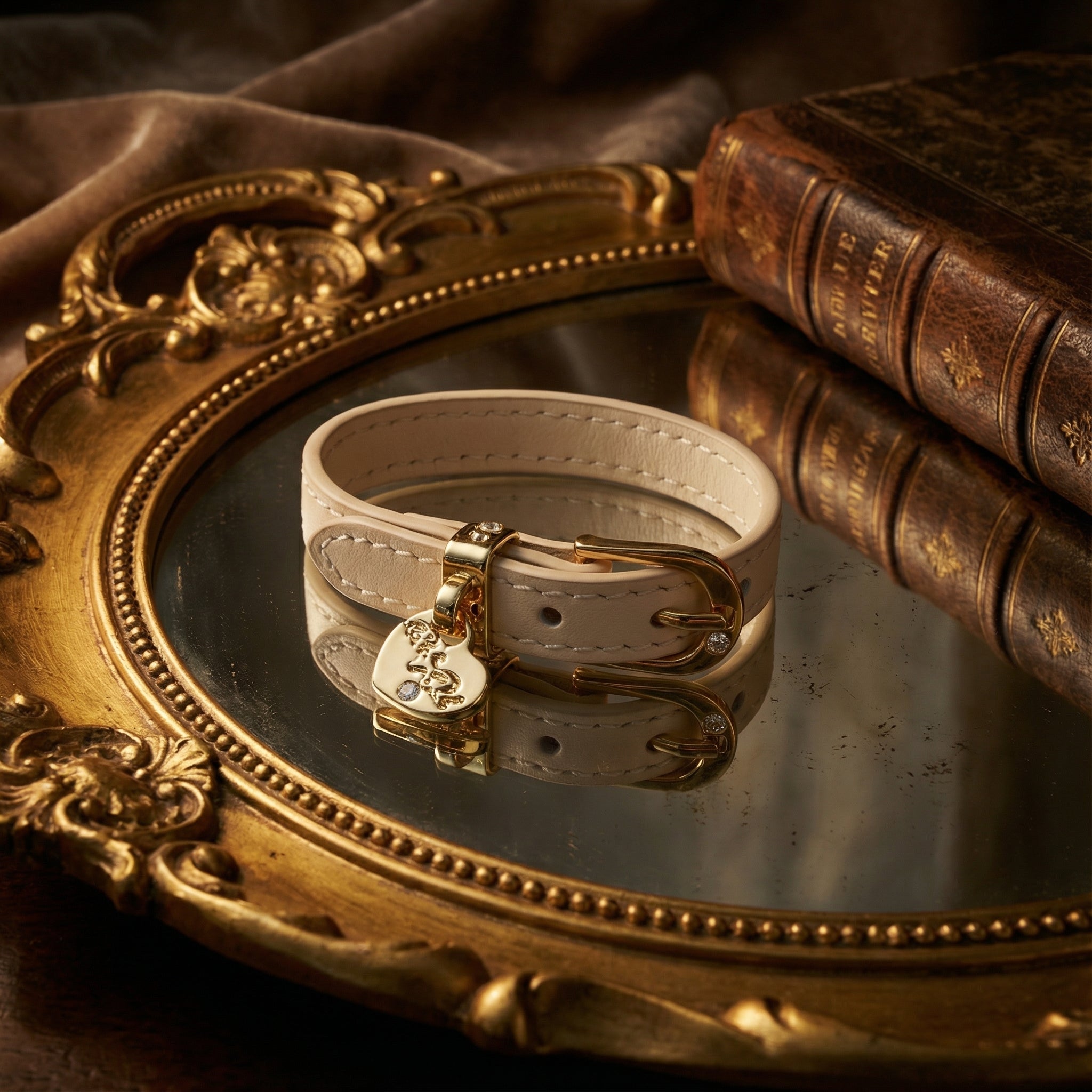 Luxury Heart-Shaped Cream White Bracelet