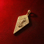 Knight’s Shield Motif Pendant Top Vintage Silver and Gold Vajra Charm (Pendant Only)