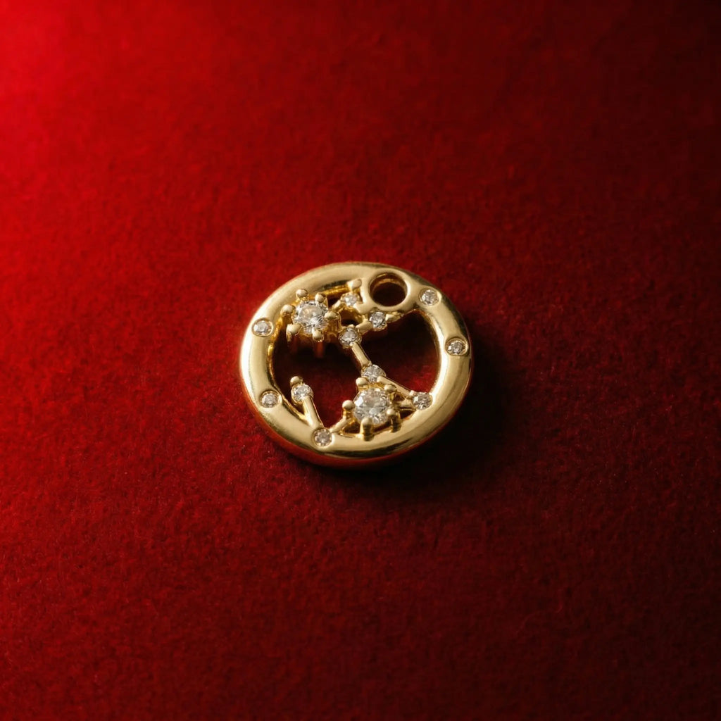 18K gold-plated Pisces pendant, adorned with sparkling zirconia accents