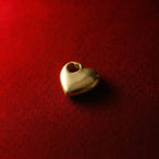 Through-hole gold heart bead charm for minimalist necklaces