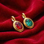 Vintage Inlaid Gemstone Pendant: The Birthstone Necklace Stainless Steel Amulet  Selviora