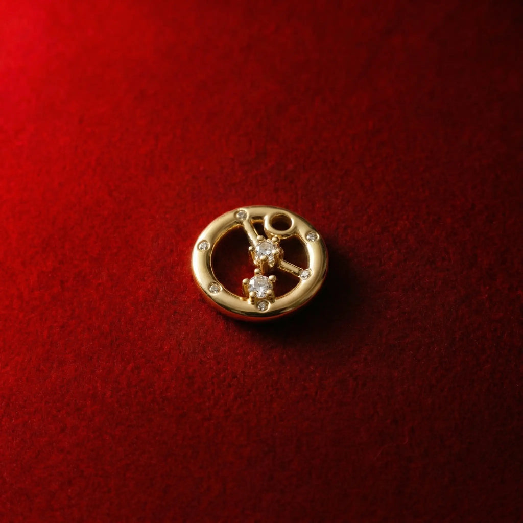 Cancer Zodiac Necklace 18K Pendant Moonstone Birthstone for June/July Loyalty and Security