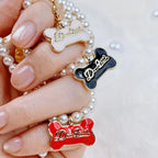 The Gilded Bone Rococo Pearl Bracelet(Beige Enamel Bone)  Selviora