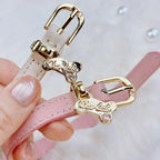 Puppy Bone Cream White Leather Pendant Bracelet  Selviora