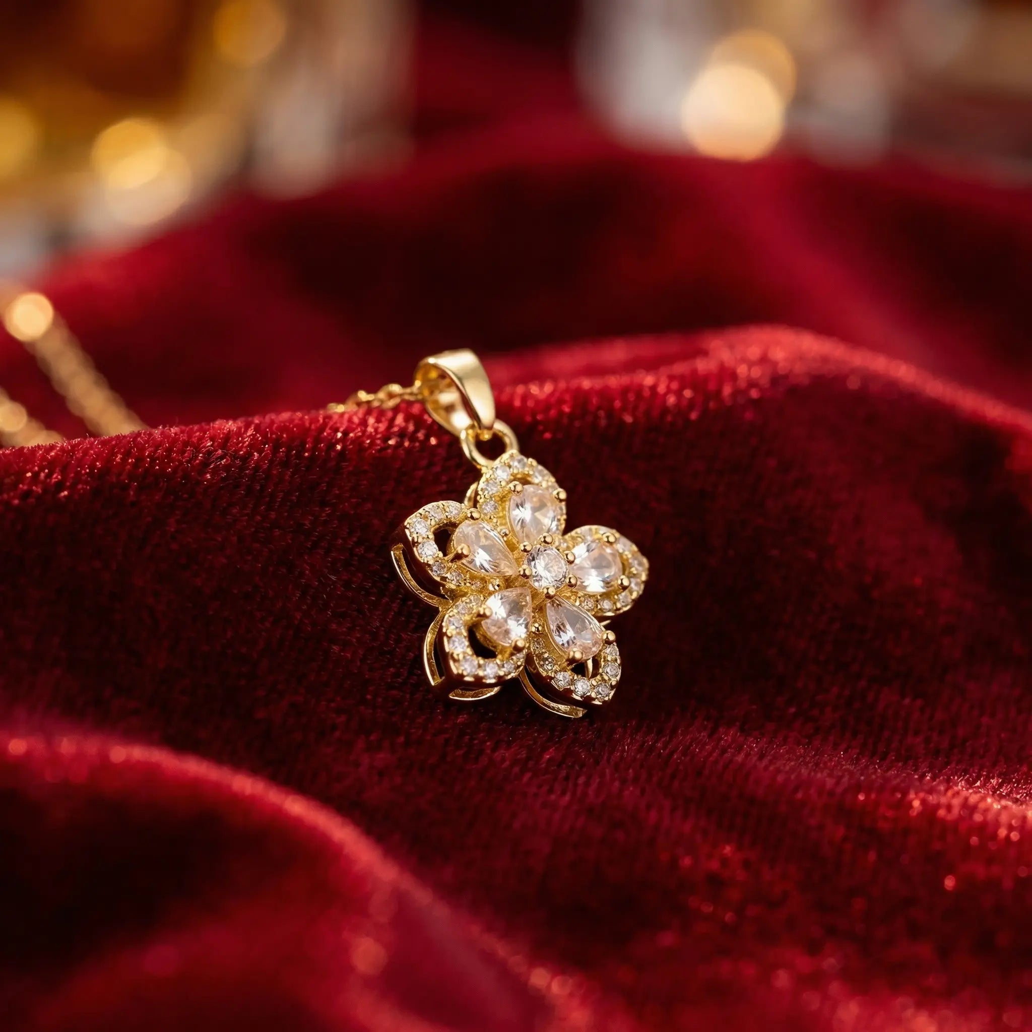 White Flower Pendant with Rotating Feature  Selviora