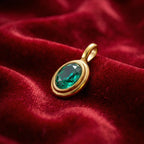 Vintage Inlaid Gemstone Pendant: The Birthstone Necklace Stainless Steel Amulet  Selviora