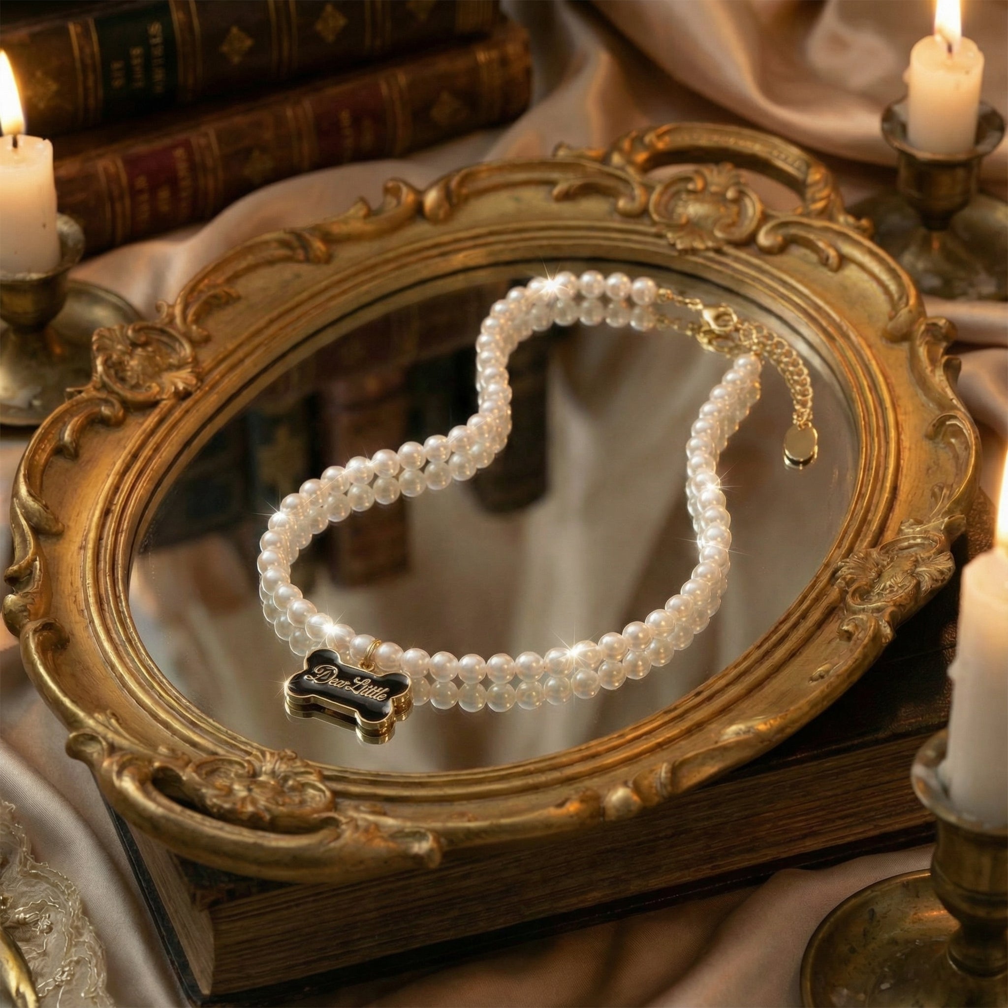 The Signature Freshwater Pearl Choker with Gold Enamel Charm